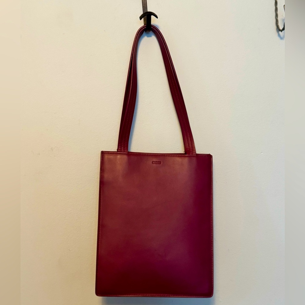 Burgundy Baggu Structured Handbag